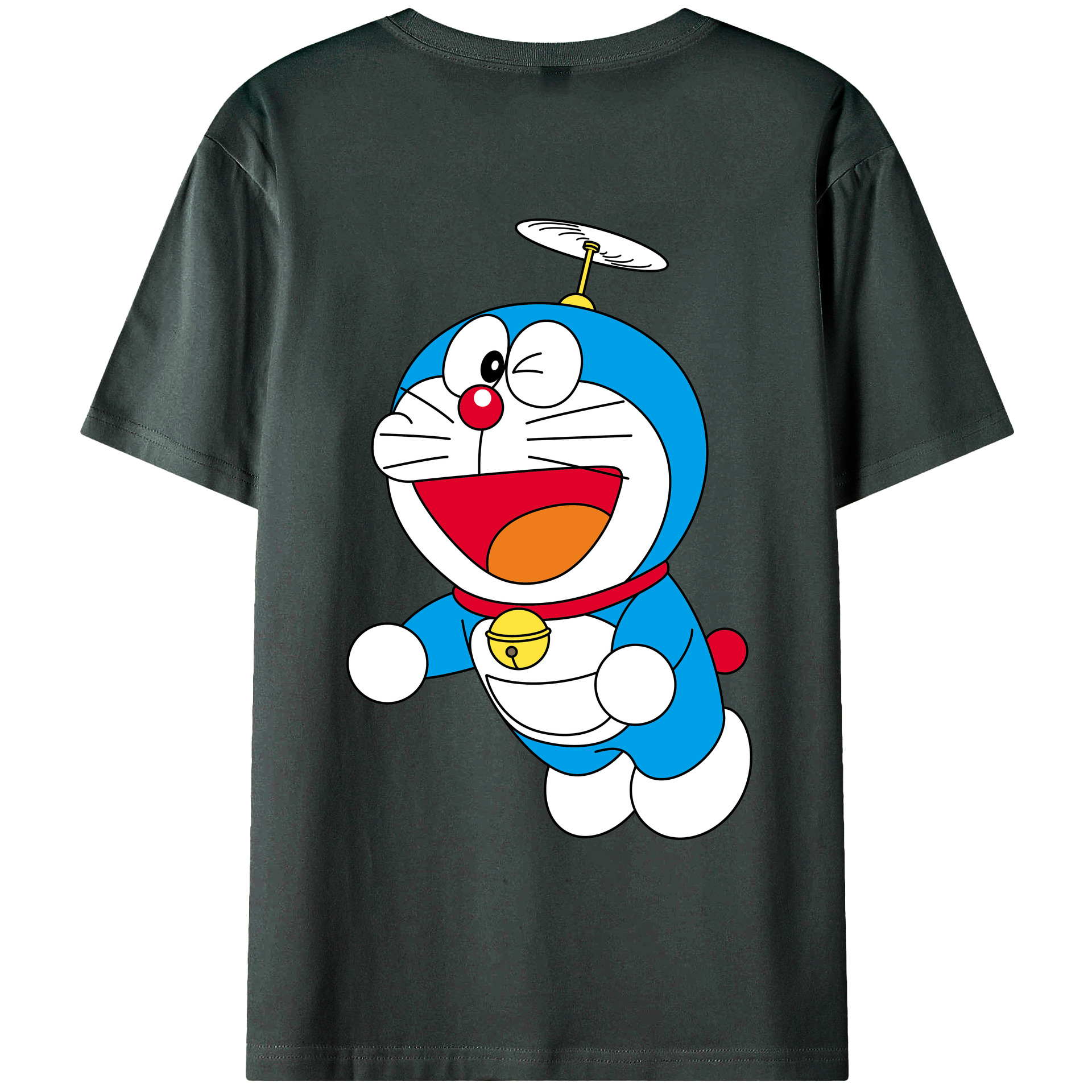 （画像用） ドラえもん Doraemon 綿100％ メンズ半袖Tシャツ（バックプリント） 通気性
